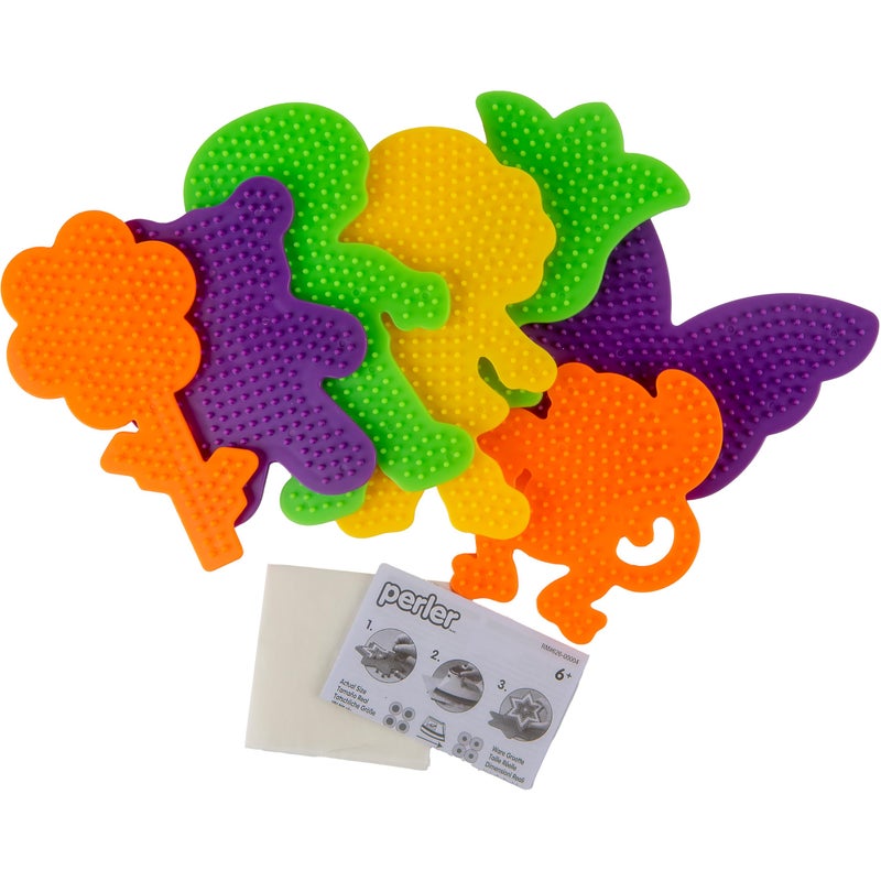 Perler 22645 Fuse Bead Pegboards 7-Pack-Boy/Girl/Bear/Monkey/Butterfly/2 Flowers - Image 3